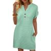 imageANRABESS Womens Summer Dresses Casual Short Sleeve V Neck Textured Cute Mini Tshirt Dress 2026 Spring Beach Shift SundressLight Green