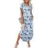 imageANRABESS Womens Summer Maxi Dresses 2026 Casual Short Sleeve V Neck Loose Split Shirt Sun Dress Beach Vacation ClothesBlue White Floral