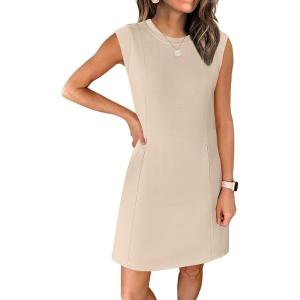 imageANRABESS Summer Dresses for Women 2026 Casual A Line Sleeveless WrinkleFree Cute Beach Travel Vacation Short Mini SundressAlmond