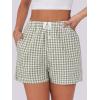 imageANRABESS Boxer Shorts for Women Gingham Pajama 2026 Summer Casual Lounge Sleep Plaid Shorts Y2K Beach BottomsArmy Green White Plaid