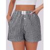 imageANRABESS Boxer Shorts for Women Gingham Pajama 2026 Summer Casual Lounge Sleep Plaid Shorts Y2K Beach BottomsBlack White Plaid