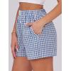 imageANRABESS Boxer Shorts for Women Gingham Pajama 2026 Summer Casual Lounge Sleep Plaid Shorts Y2K Beach BottomsBlue White Plaid