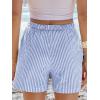 imageANRABESS Boxer Shorts for Women Gingham Pajama 2026 Summer Casual Lounge Sleep Plaid Shorts Y2K Beach BottomsBlue White Stripe