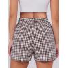 imageANRABESS Boxer Shorts for Women Gingham Pajama 2026 Summer Casual Lounge Sleep Plaid Shorts Y2K Beach BottomsBrown White Plaid
