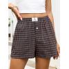 imageANRABESS Boxer Shorts for Women Gingham Pajama 2026 Summer Casual Lounge Sleep Plaid Shorts Y2K Beach BottomsDeep Blue Khaki Plaid