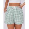 imageANRABESS Boxer Shorts for Women Gingham Pajama 2026 Summer Casual Lounge Sleep Plaid Shorts Y2K Beach BottomsGreen White Plaid