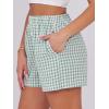 imageANRABESS Boxer Shorts for Women Gingham Pajama 2026 Summer Casual Lounge Sleep Plaid Shorts Y2K Beach BottomsGreen White Plaid