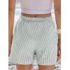 imageANRABESS Boxer Shorts for Women Gingham Pajama 2026 Summer Casual Lounge Sleep Plaid Shorts Y2K Beach BottomsGreen White Stripe