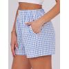 imageANRABESS Boxer Shorts for Women Gingham Pajama 2026 Summer Casual Lounge Sleep Plaid Shorts Y2K Beach BottomsLight Blue White Plaid