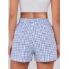 imageANRABESS Boxer Shorts for Women Gingham Pajama 2026 Summer Casual Lounge Sleep Plaid Shorts Y2K Beach BottomsLight Blue White Plaid
