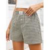 imageANRABESS Boxer Shorts for Women Gingham Pajama 2026 Summer Casual Lounge Sleep Plaid Shorts Y2K Beach BottomsMulti Green Apricot Plaid
