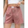 imageANRABESS Boxer Shorts for Women Gingham Pajama 2026 Summer Casual Lounge Sleep Plaid Shorts Y2K Beach BottomsMulti Red Apricot Plaid