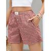imageANRABESS Boxer Shorts for Women Gingham Pajama 2026 Summer Casual Lounge Sleep Plaid Shorts Y2K Beach BottomsMulti Red Apricot Plaid