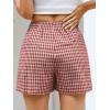 imageANRABESS Boxer Shorts for Women Gingham Pajama 2026 Summer Casual Lounge Sleep Plaid Shorts Y2K Beach BottomsMulti Red Apricot Plaid