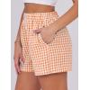 imageANRABESS Boxer Shorts for Women Gingham Pajama 2026 Summer Casual Lounge Sleep Plaid Shorts Y2K Beach BottomsOrange White Plaid