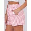 imageANRABESS Boxer Shorts for Women Gingham Pajama 2026 Summer Casual Lounge Sleep Plaid Shorts Y2K Beach BottomsPink White Plaid
