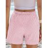 imageANRABESS Boxer Shorts for Women Gingham Pajama 2026 Summer Casual Lounge Sleep Plaid Shorts Y2K Beach BottomsPink White Stripe