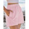 imageANRABESS Boxer Shorts for Women Gingham Pajama 2026 Summer Casual Lounge Sleep Plaid Shorts Y2K Beach BottomsPink White Stripe