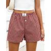 imageANRABESS Boxer Shorts for Women Gingham Pajama 2026 Summer Casual Lounge Sleep Plaid Shorts Y2K Beach BottomsRed Khaki Plaid