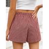 imageANRABESS Boxer Shorts for Women Gingham Pajama 2026 Summer Casual Lounge Sleep Plaid Shorts Y2K Beach BottomsRed Khaki Plaid