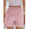 imageANRABESS Boxer Shorts for Women Gingham Pajama 2026 Summer Casual Lounge Sleep Plaid Shorts Y2K Beach BottomsRed White Stripe