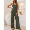 imageANRABESS Jumpsuits for Women Summer Halter V Neck Backless Wide Leg Flowy Rib Causal Dressy Rompers 2026 One Piece OutfitsArmy Green