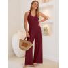imageANRABESS Jumpsuits for Women Summer Halter V Neck Backless Wide Leg Flowy Rib Causal Dressy Rompers 2026 One Piece OutfitsBurgundy Red