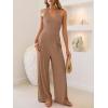 imageANRABESS Jumpsuits for Women Summer Halter V Neck Backless Wide Leg Flowy Rib Causal Dressy Rompers 2026 One Piece OutfitsKhaki