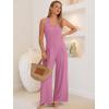 imageANRABESS Jumpsuits for Women Summer Halter V Neck Backless Wide Leg Flowy Rib Causal Dressy Rompers 2026 One Piece OutfitsPink