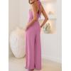 imageANRABESS Jumpsuits for Women Summer Halter V Neck Backless Wide Leg Flowy Rib Causal Dressy Rompers 2026 One Piece OutfitsPink