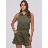 imageANRABESS Romper for Womens 2026 Summer Dressy Casual Sleeveless V Neck One Piece Short Jumpsuit Lounge Travel Outfits ClothesArmy Green