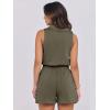 imageANRABESS Romper for Womens 2026 Summer Dressy Casual Sleeveless V Neck One Piece Short Jumpsuit Lounge Travel Outfits ClothesArmy Green
