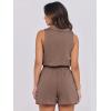 imageANRABESS Romper for Womens 2026 Summer Dressy Casual Sleeveless V Neck One Piece Short Jumpsuit Lounge Travel Outfits ClothesLight Brown