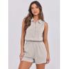 imageANRABESS Romper for Womens 2026 Summer Dressy Casual Sleeveless V Neck One Piece Short Jumpsuit Lounge Travel Outfits ClothesLight Khaki
