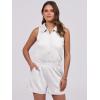 imageANRABESS Romper for Womens 2026 Summer Dressy Casual Sleeveless V Neck One Piece Short Jumpsuit Lounge Travel Outfits ClothesWhite