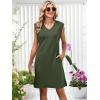 imageANRABESS Summer Dresses for Women 2026 Casual V Neck Sleeveless Split WrinkleFree Mini Dress Beach Vacation Short SundressArmy Green