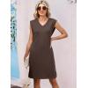 imageANRABESS Summer Dresses for Women 2026 Casual V Neck Sleeveless Split WrinkleFree Mini Dress Beach Vacation Short SundressBrown
