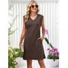 imageANRABESS Summer Dresses for Women 2026 Casual V Neck Sleeveless Split WrinkleFree Mini Dress Beach Vacation Short SundressBrown