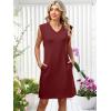 imageANRABESS Summer Dresses for Women 2026 Casual V Neck Sleeveless Split WrinkleFree Mini Dress Beach Vacation Short SundressDark Red