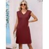 imageANRABESS Summer Dresses for Women 2026 Casual V Neck Sleeveless Split WrinkleFree Mini Dress Beach Vacation Short SundressDark Red
