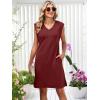 imageANRABESS Summer Dresses for Women 2026 Casual V Neck Sleeveless Split WrinkleFree Mini Dress Beach Vacation Short SundressDark Red