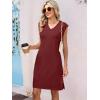 imageANRABESS Summer Dresses for Women 2026 Casual V Neck Sleeveless Split WrinkleFree Mini Dress Beach Vacation Short SundressDark Red
