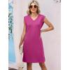 imageANRABESS Summer Dresses for Women 2026 Casual V Neck Sleeveless Split WrinkleFree Mini Dress Beach Vacation Short SundressHot Pink