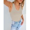 imageANRABESS Tank Tops for Women V Neck Ribbed Knit Slim Fitted Sleeveless Basic Tee Tanks Casual Summer Clothes 2026Almond