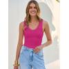 imageANRABESS Tank Tops for Women V Neck Ribbed Knit Slim Fitted Sleeveless Basic Tee Tanks Casual Summer Clothes 2026Hot Pink