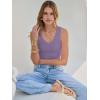 imageANRABESS Tank Tops for Women V Neck Ribbed Knit Slim Fitted Sleeveless Basic Tee Tanks Casual Summer Clothes 2026Purple