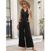 imageANRABESS Women Jumpsuits 2026 Casual Sleeveless V Neck Wide Leg Jumper Romper Beach Vacation Clothes Summer One Piece OutfitsBlack