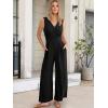 imageANRABESS Women Jumpsuits 2026 Casual Sleeveless V Neck Wide Leg Jumper Romper Beach Vacation Clothes Summer One Piece OutfitsBlack