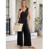imageANRABESS Women Jumpsuits 2026 Casual Sleeveless V Neck Wide Leg Jumper Romper Beach Vacation Clothes Summer One Piece OutfitsBlack