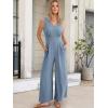 imageANRABESS Women Jumpsuits 2026 Casual Sleeveless V Neck Wide Leg Jumper Romper Beach Vacation Clothes Summer One Piece OutfitsGrey Blue
